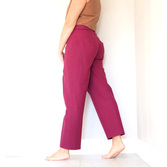 70s Vintage Levis Bend Over Cranberry Slacks Loose Straight Leg Size 12 Waist 33 - Picture 3 of 7